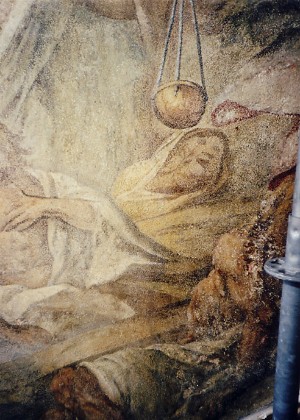 Salzreduzierung Kompressen Kirche Fresken barock Retusche Schwäbisch Gmünd Übermalung
